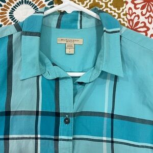 Authentic women’s Burberry shirt bright Aqua color